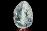 Crystal Filled Celestine (Celestite) Egg Geode - Madagascar #100051-3